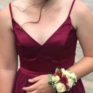 PromGirl Burgundy Prom Dress